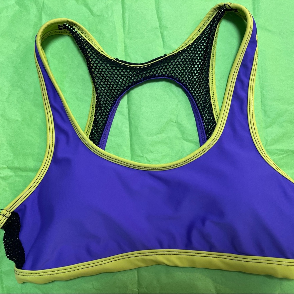 Joe Boxer Vibrant Purple and Yellow Sports Bra